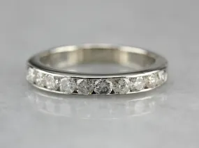 0.80 Carat Channel Set Diamond Band in White Gold