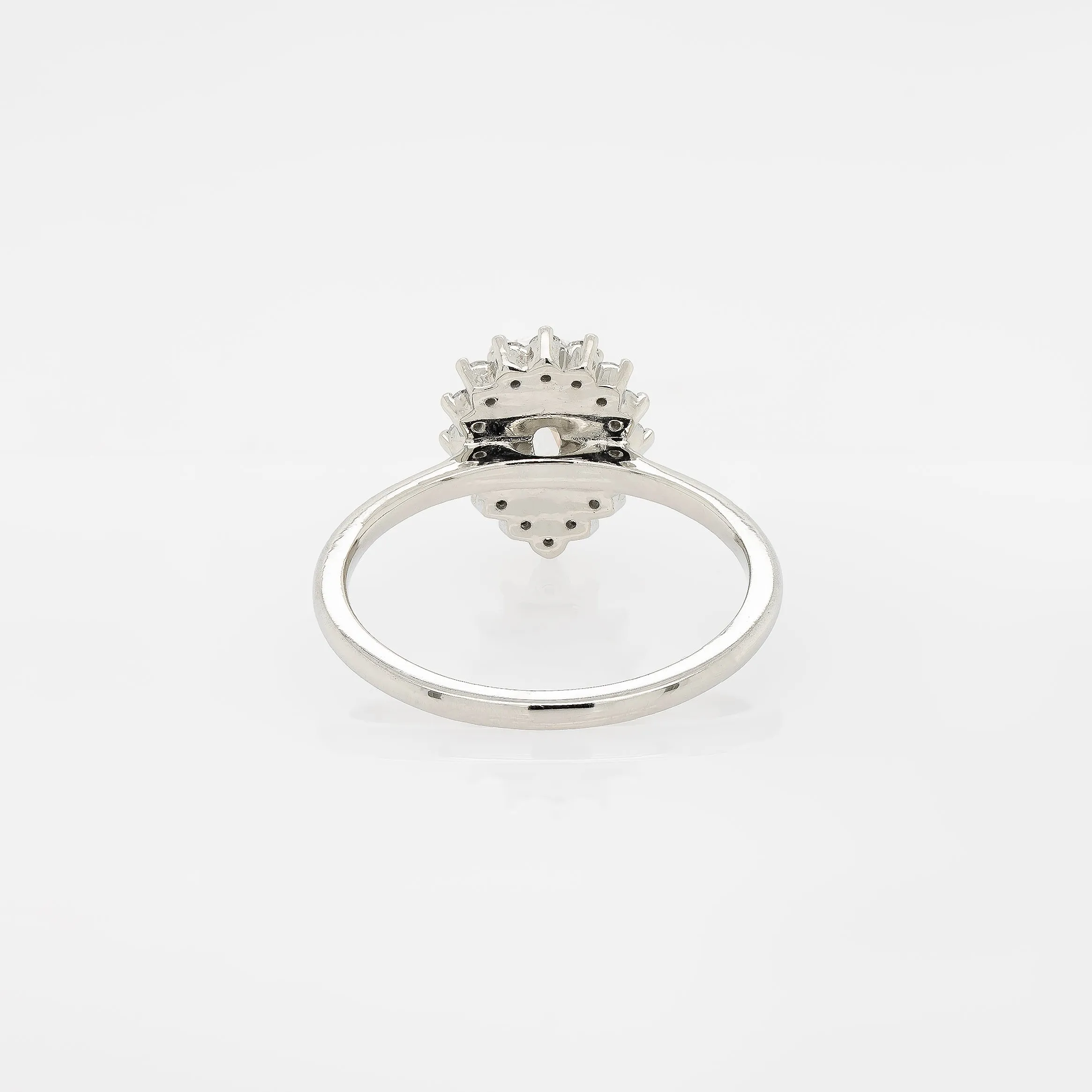 0.96ct Pear-Shaped Diamond Halo Engagement Ring