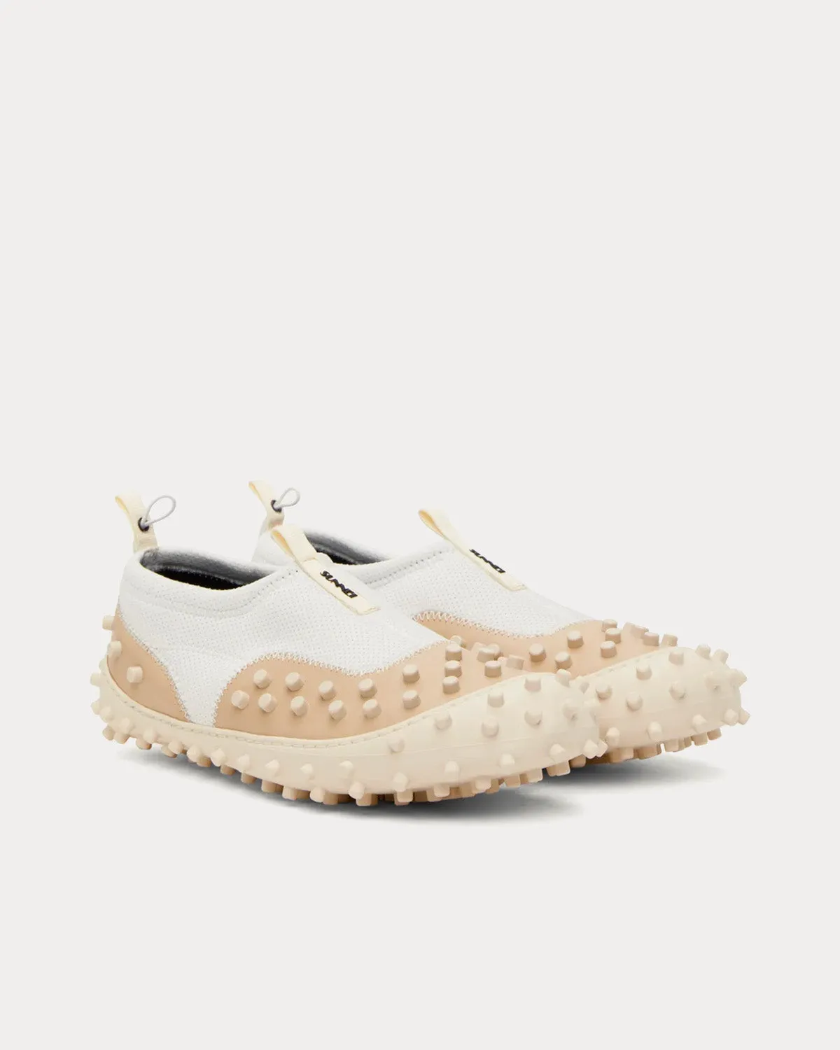 1000CHIODI White / Beige Slip On Sneakers