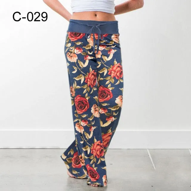 2021 Palazzo Female Sports Pants Wide Leg Pant High Waist Baggy Size XL