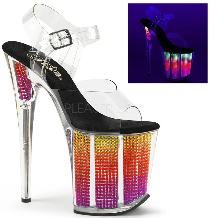 8" Spike Rhinestone Platform  (FLAMINGO-808SRS)