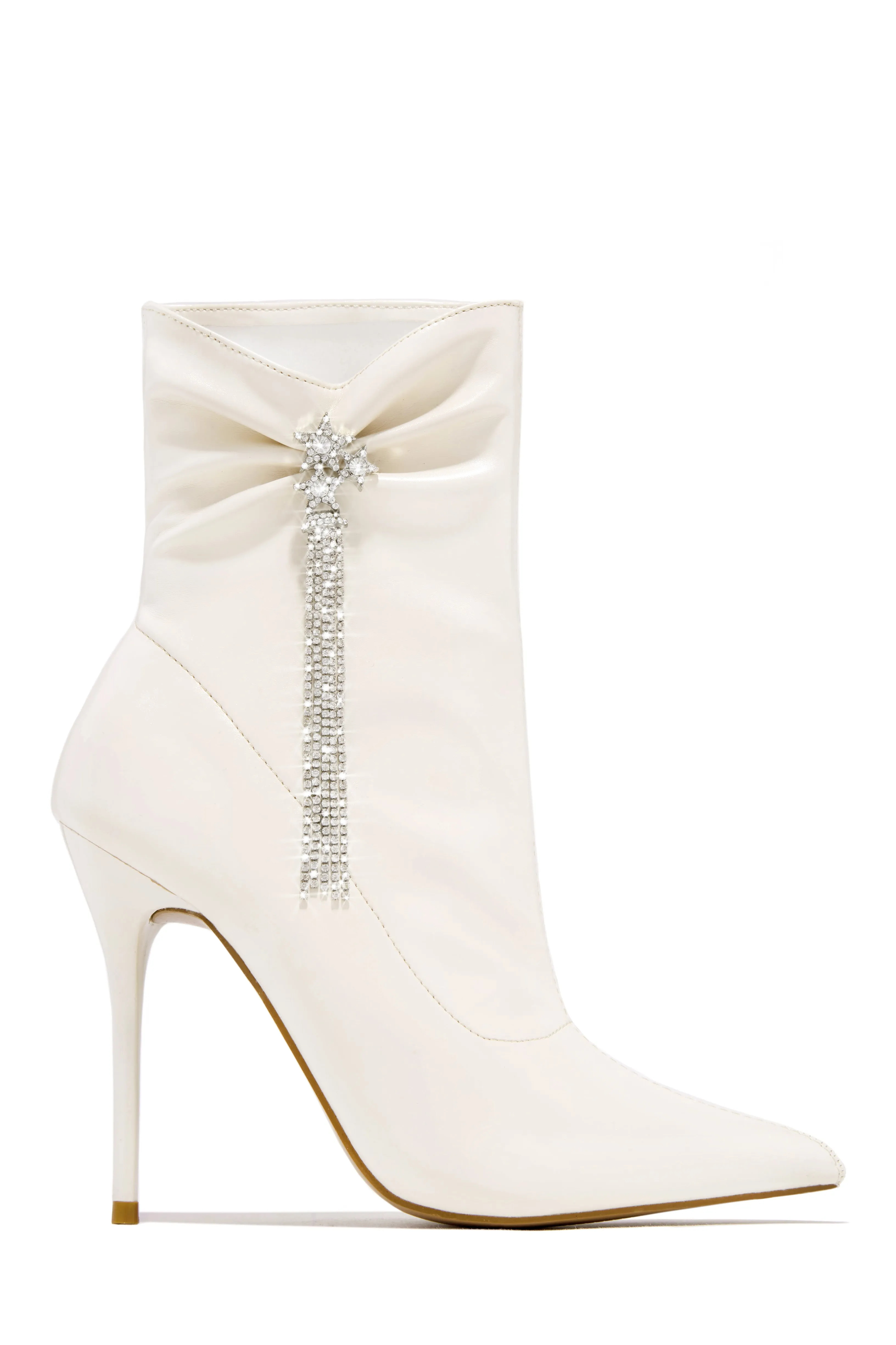 Always A Party Embellished Pointed Toe Bootie - Denim