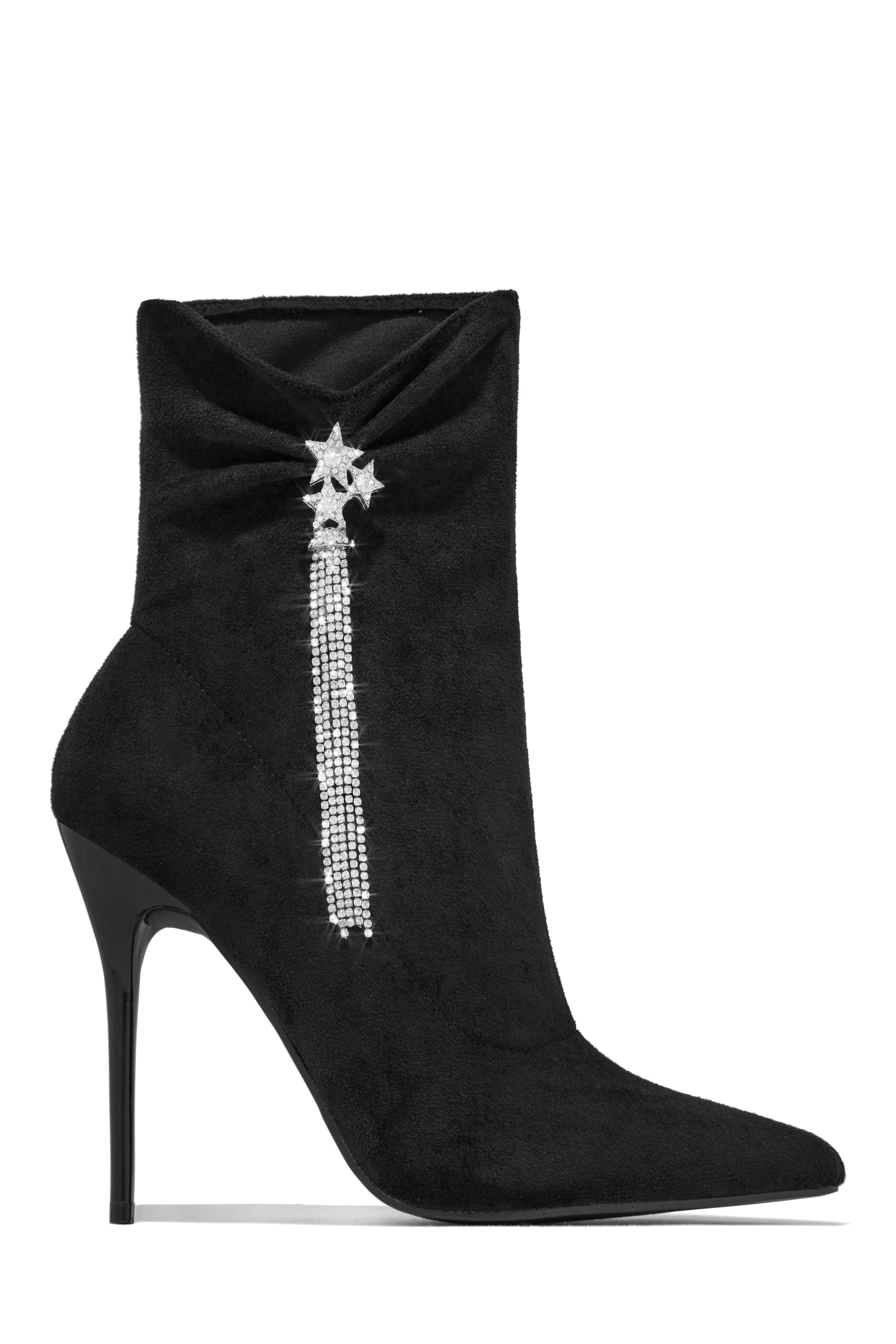 Always A Party Embellished Pointed Toe Bootie - Denim