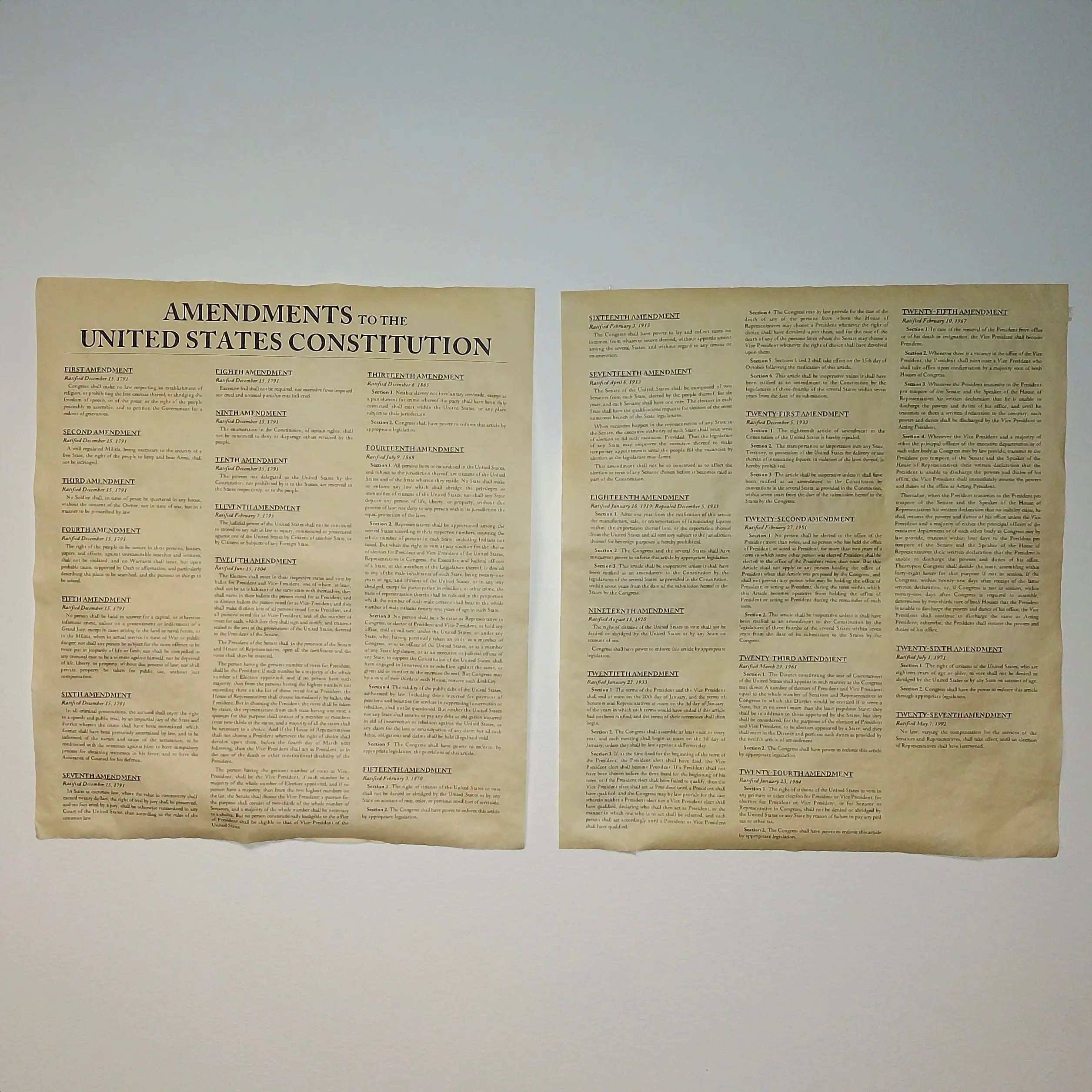 Amendments to the United States Constitution Print