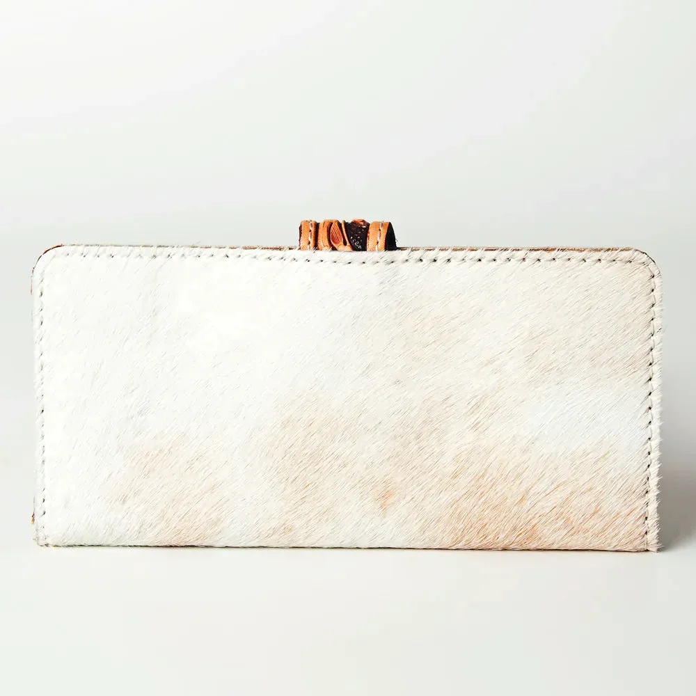 American Darling Hair-on-Hide Hand Tooled Leather Snap Wallet