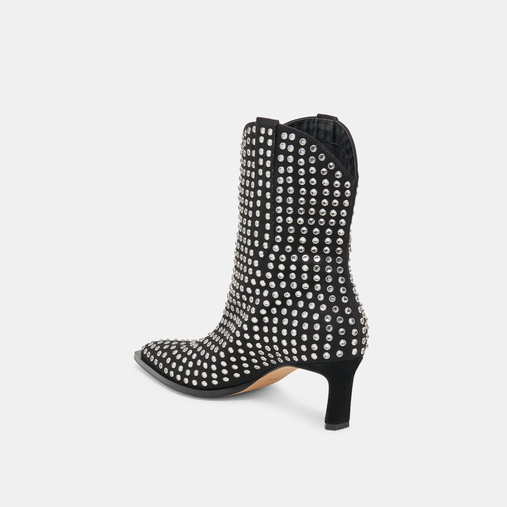 ANZEL CRYSTAL STUD BOOTIES BLACK CRYSTAL