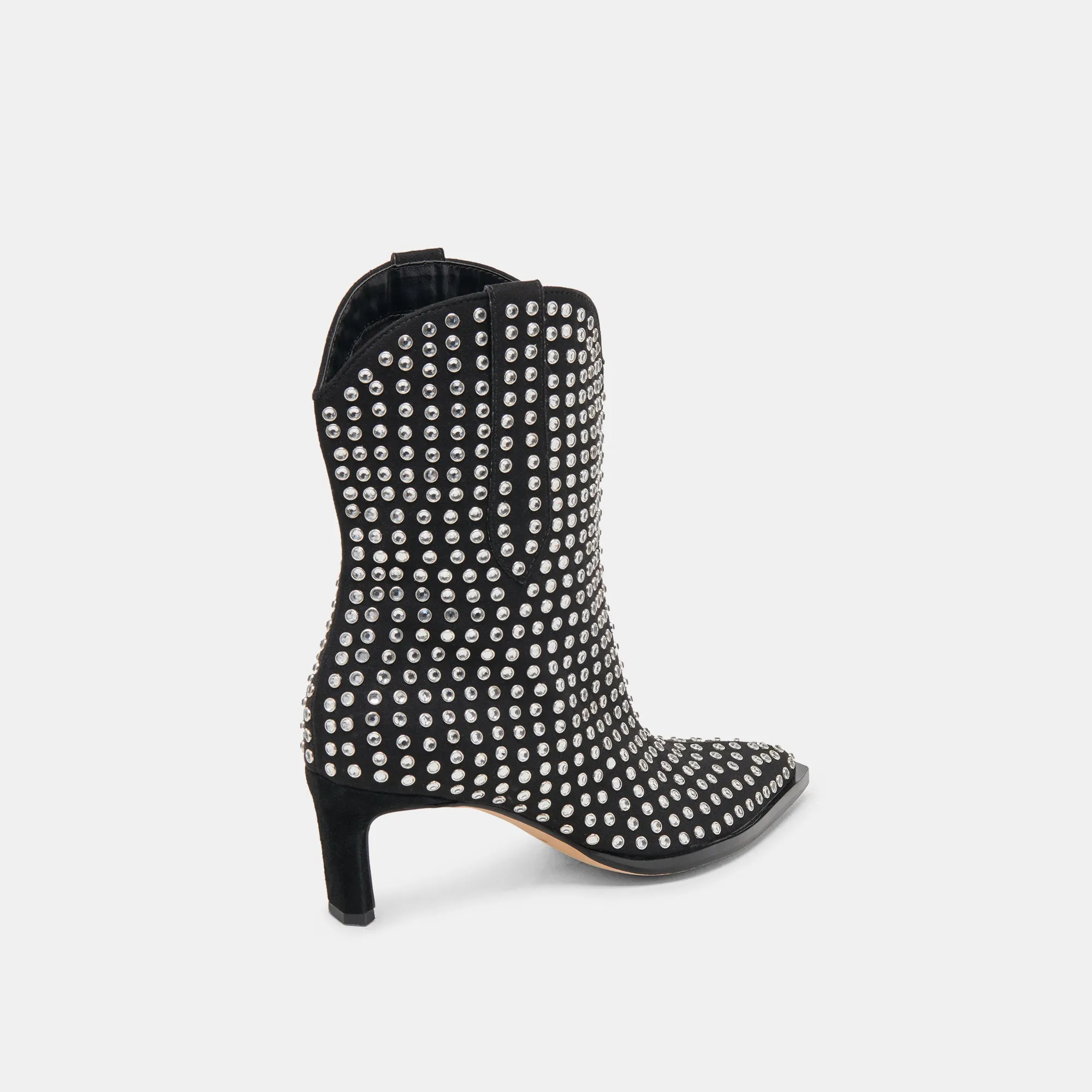 ANZEL CRYSTAL STUD BOOTIES BLACK CRYSTAL