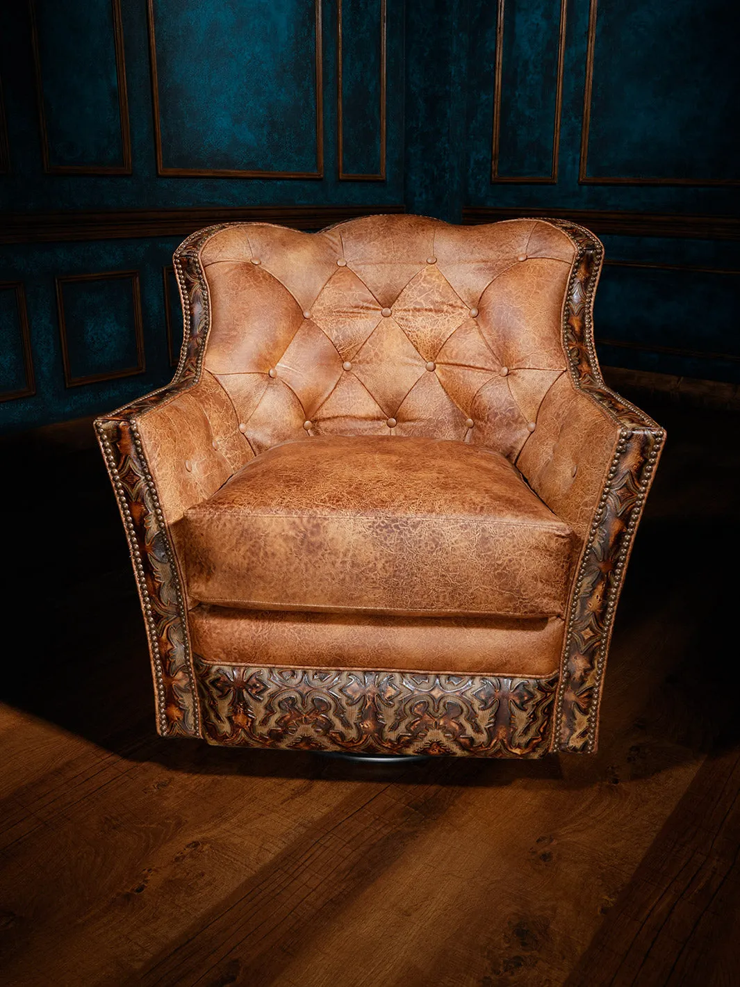 Apollo Leather & Cowhide Swivel Chair