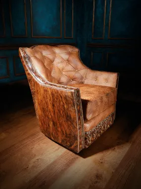 Apollo Leather & Cowhide Swivel Chair