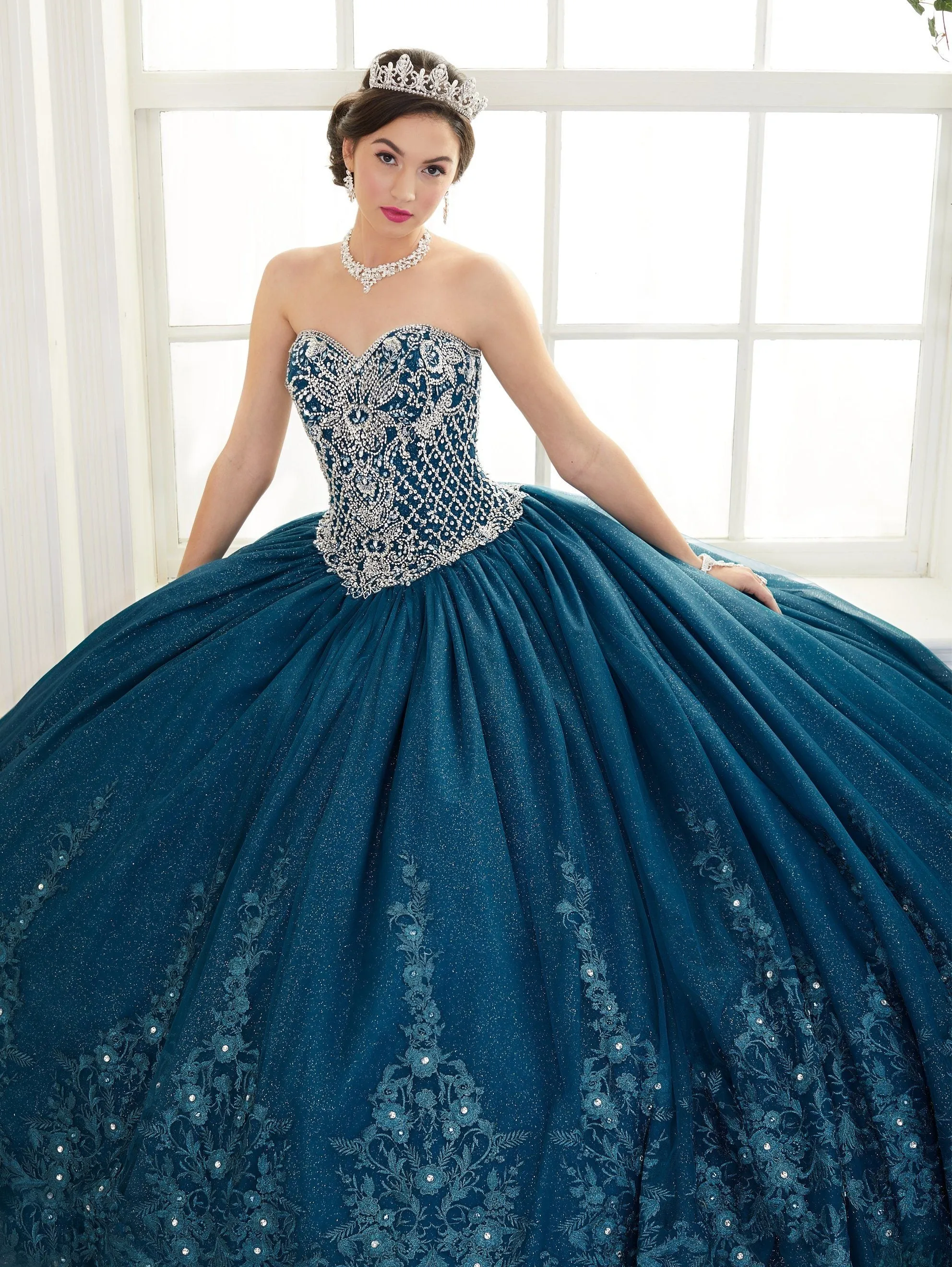 Applique Strapless Quinceanera Dress by House of Wu 26962