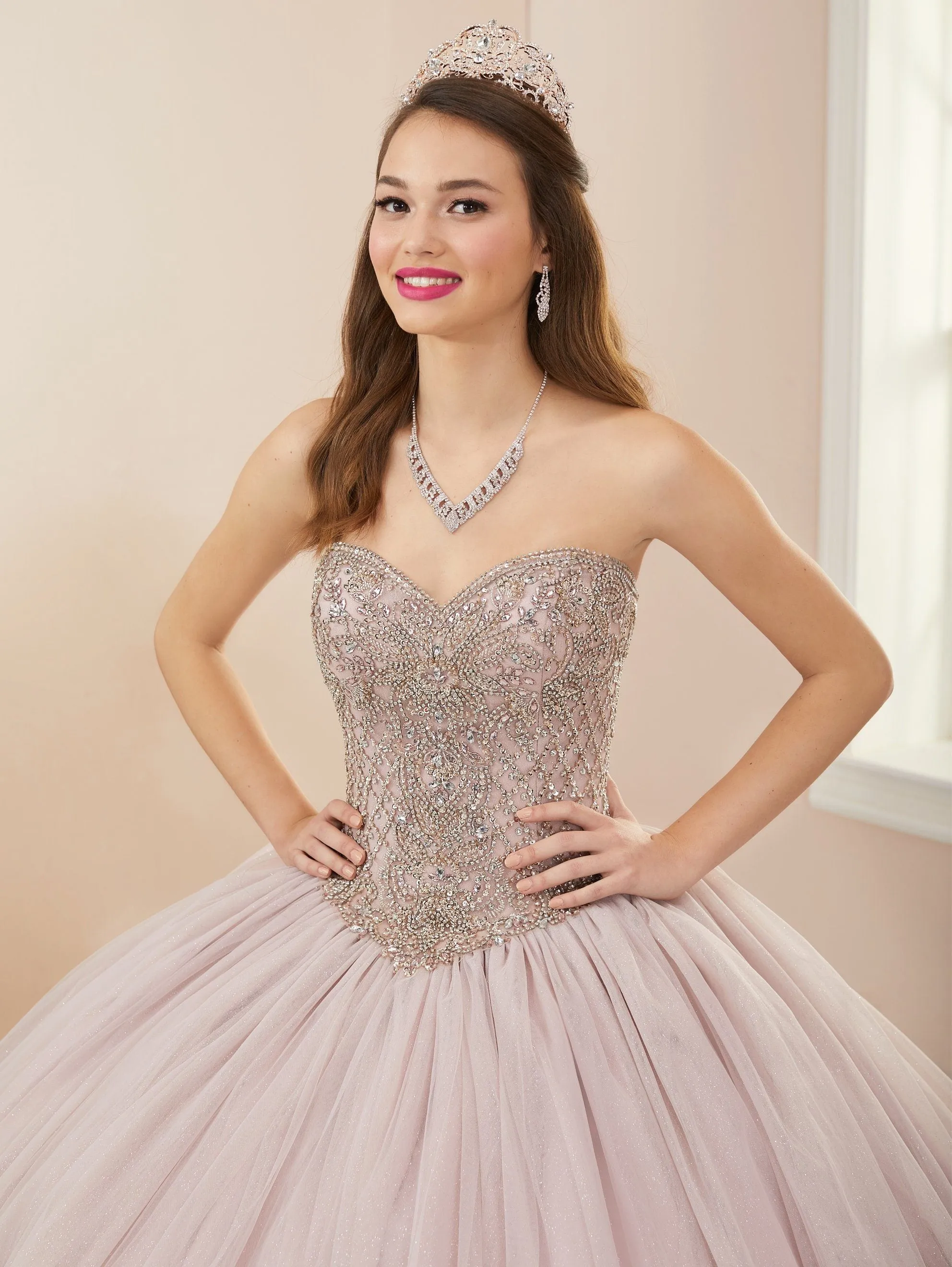 Applique Strapless Quinceanera Dress by House of Wu 26962