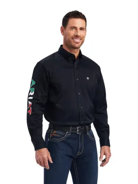 Ariat 10038500 Mens Team Logo Twill Classic Fit Shirt Mexico Black