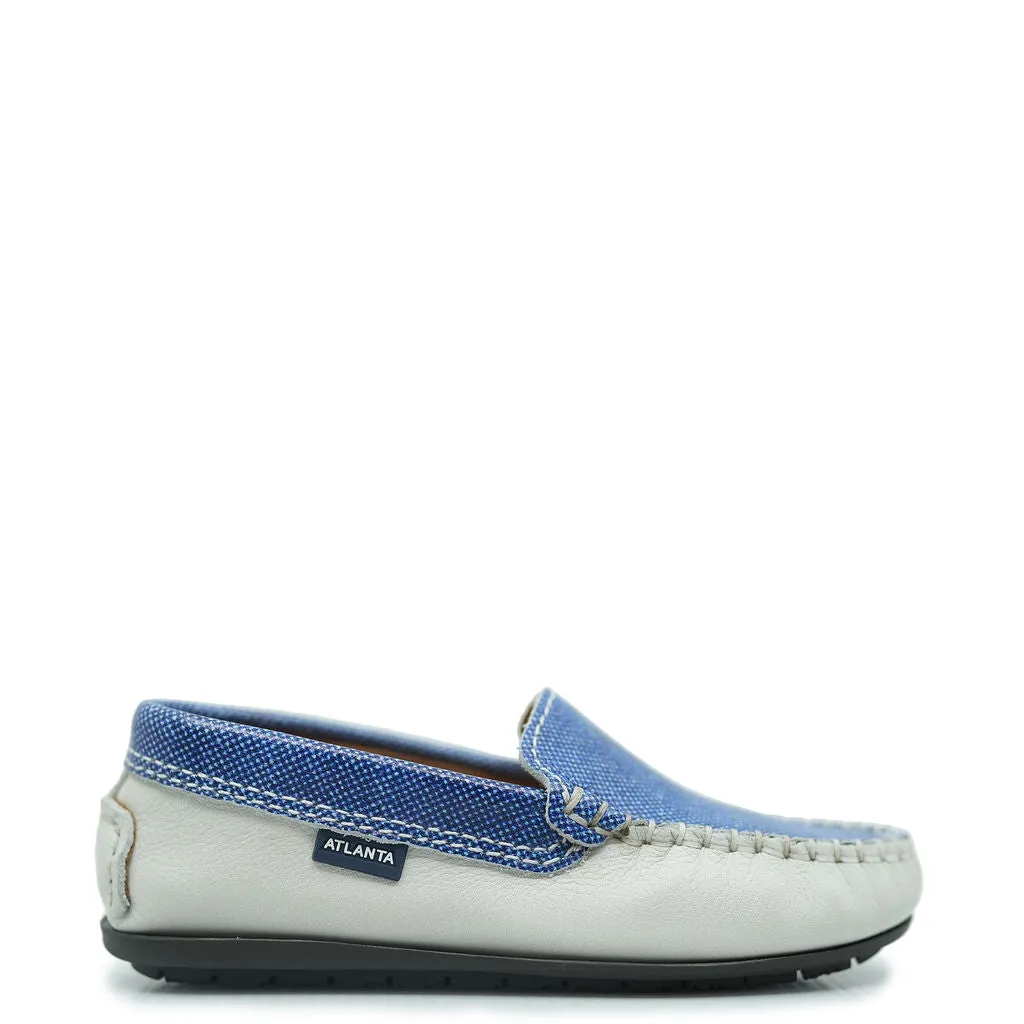 Atlanta Mocassin Denim and Ivory Loafer