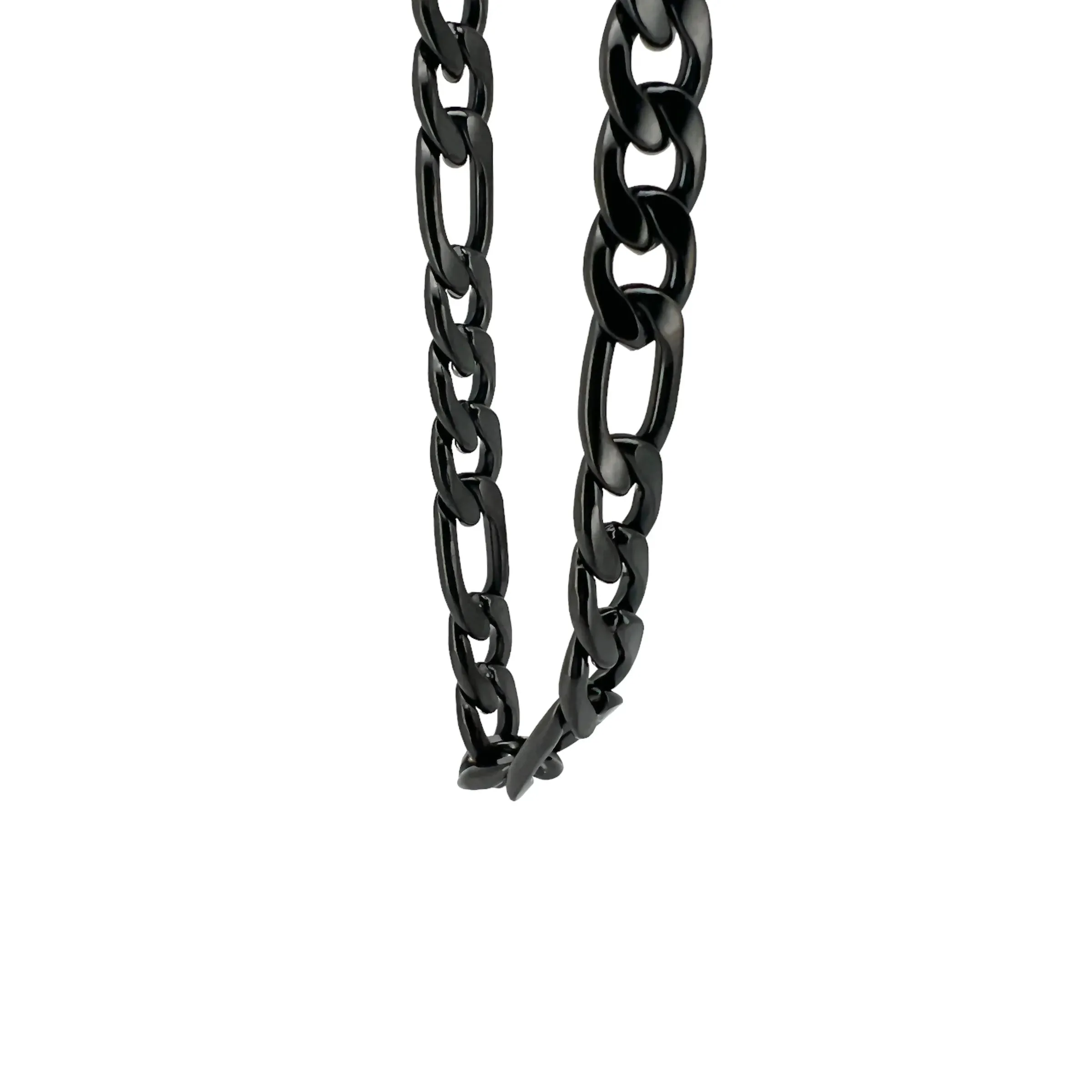 Benjamin Stainless Steel Figaro Chain Necklace