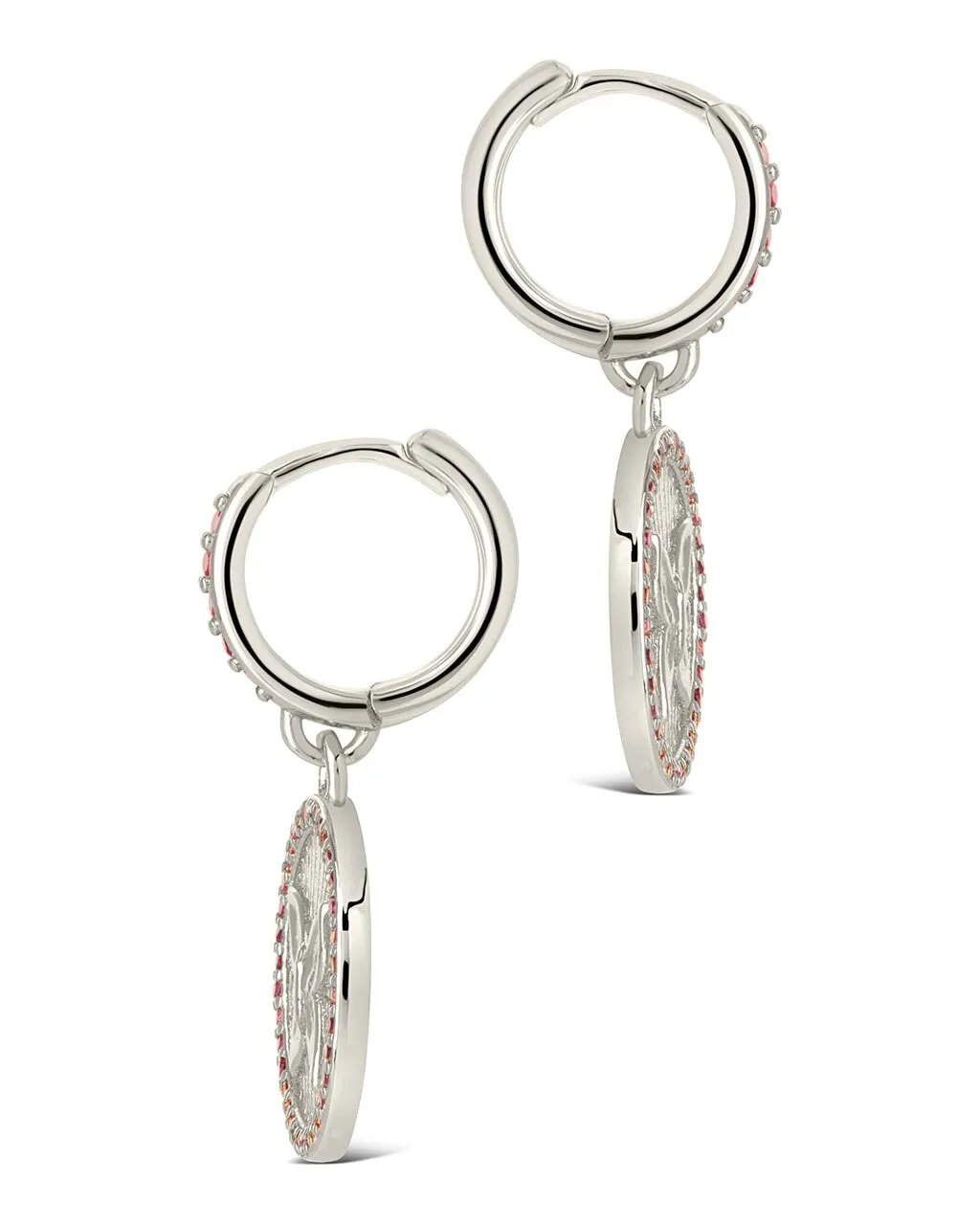 Bindi CZ Butterfly Charm Hoop Earrings