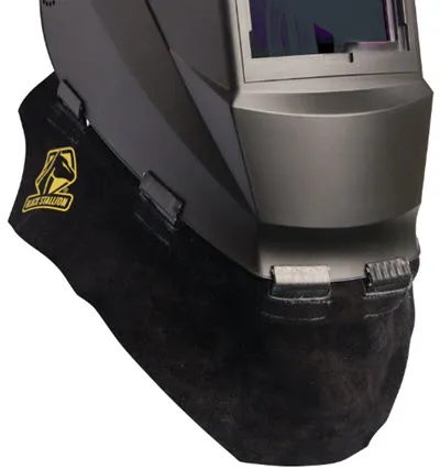 Black Stallion Leather Wrap Around Welding Helmet Bib AH5040-BK