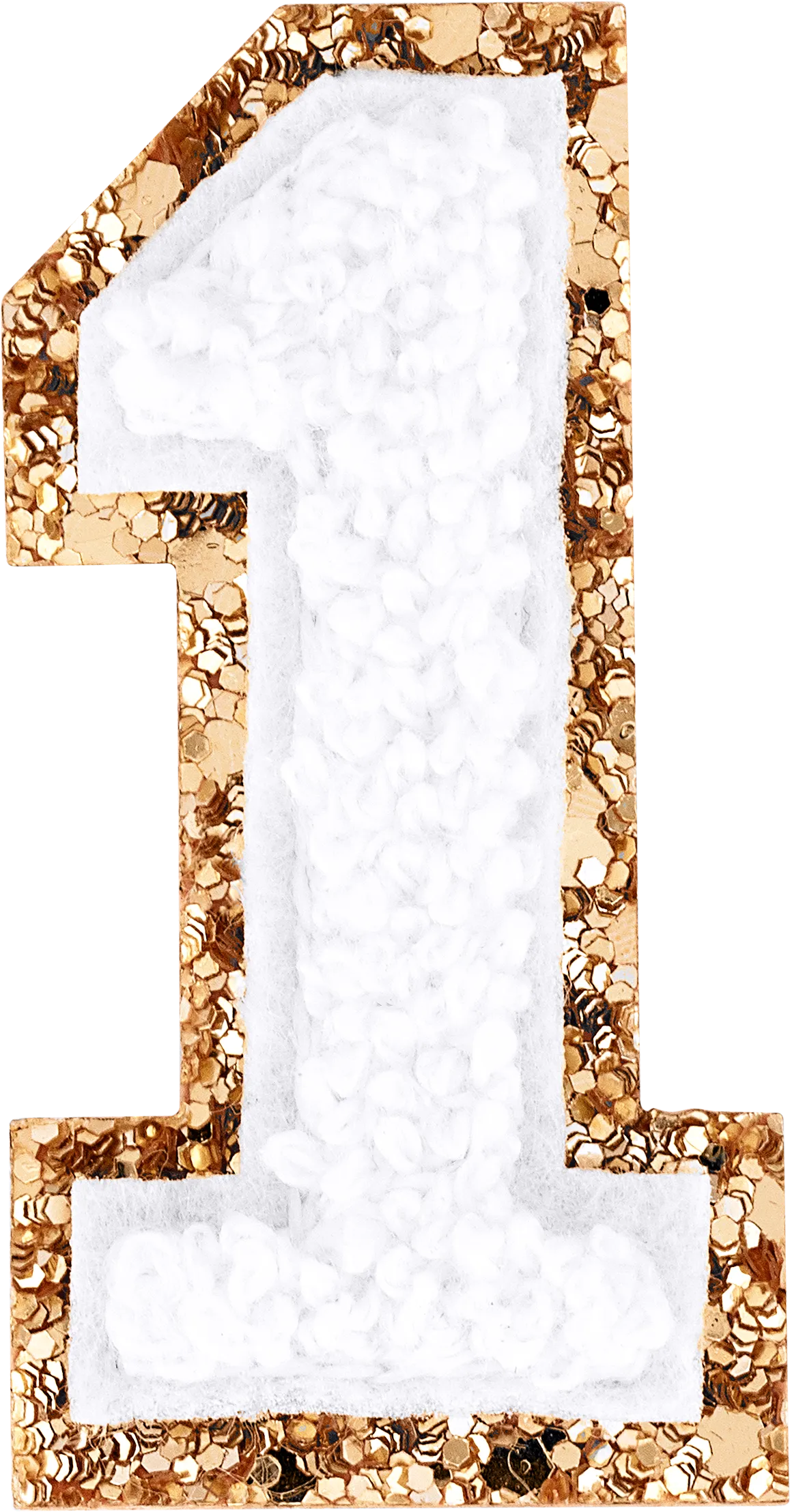 Blanc Glitter Varsity Number Patch