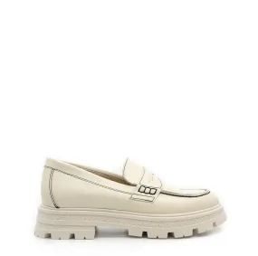 Blublonc Ivory Monochromatic Chunky Penny Loafer