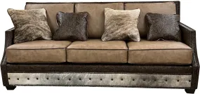 Bone Black & Camel Western Sofa