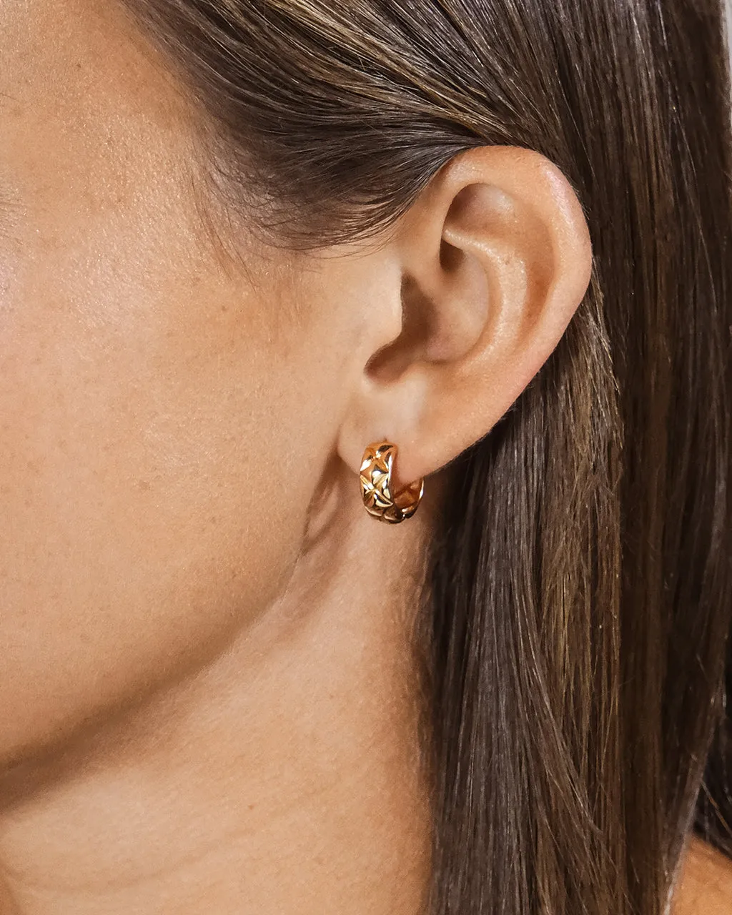 Bridget Quilted Micro Hoop Earrings