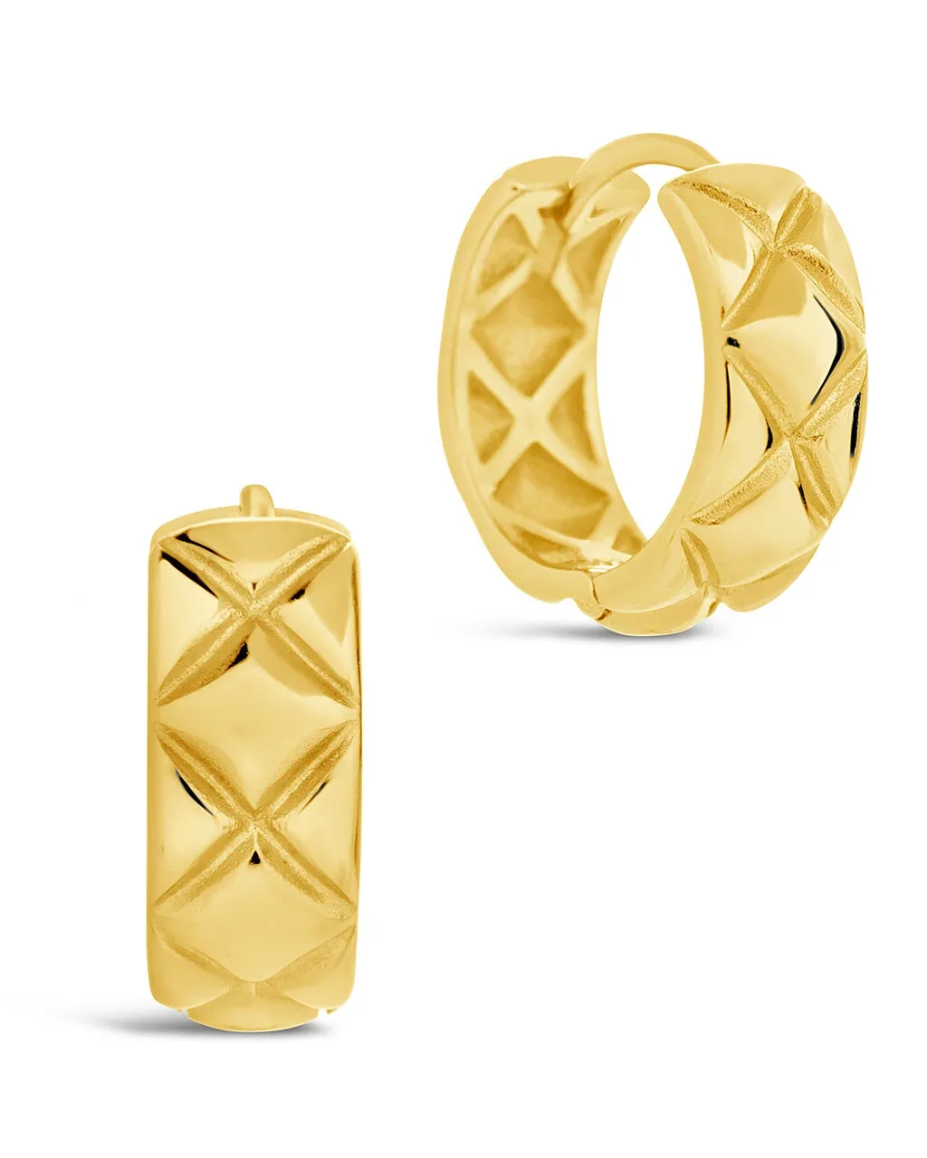 Bridget Quilted Micro Hoop Earrings