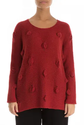 Bubbles Red Wool Sweater