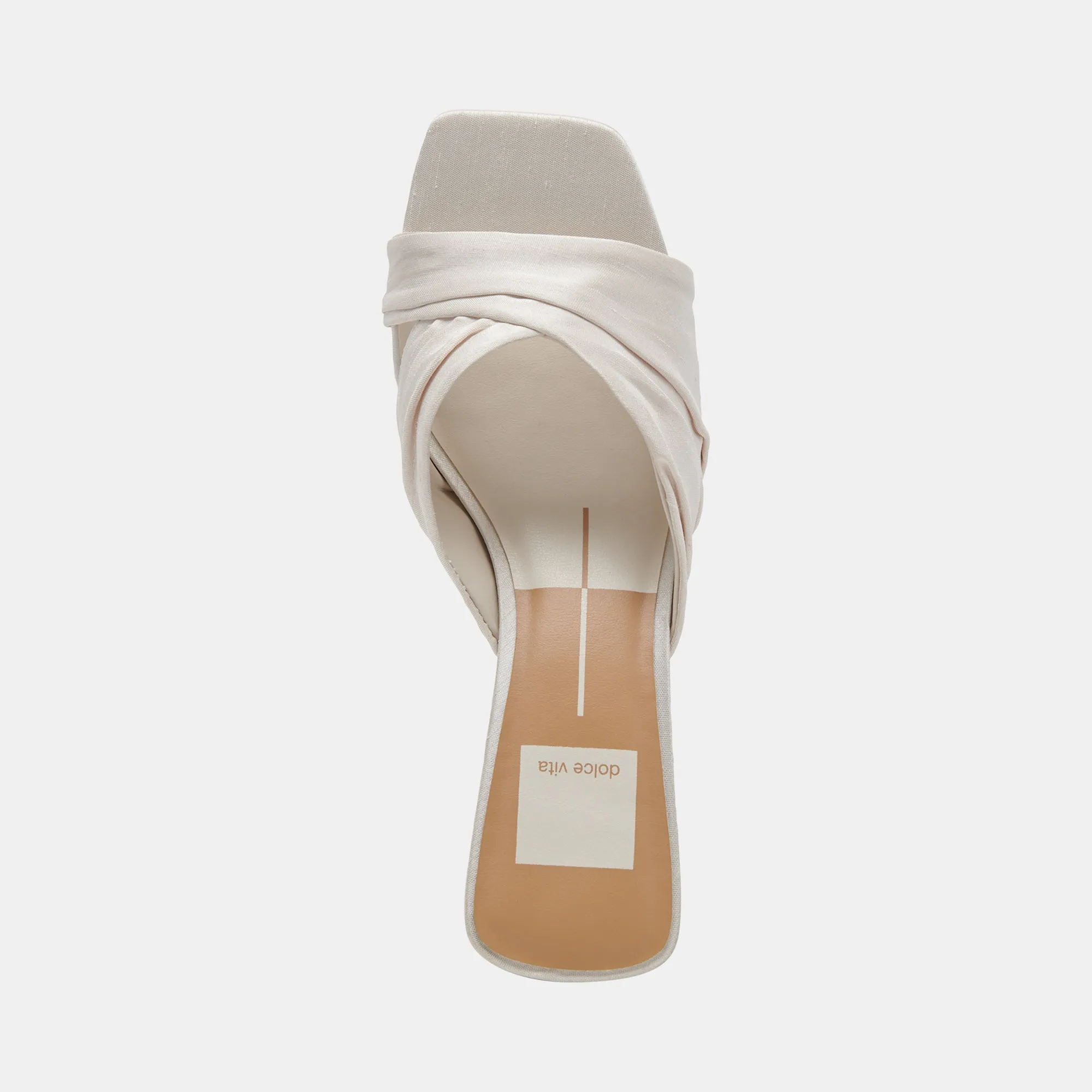 CARLAN HEELS OFF WHITE SILK - re:vita