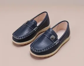 Children’s Casual Solid Color Slip On Loafers, Comfortable Lightweight