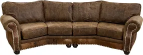 Cognac Ridge Western Curved Sectional Sofa