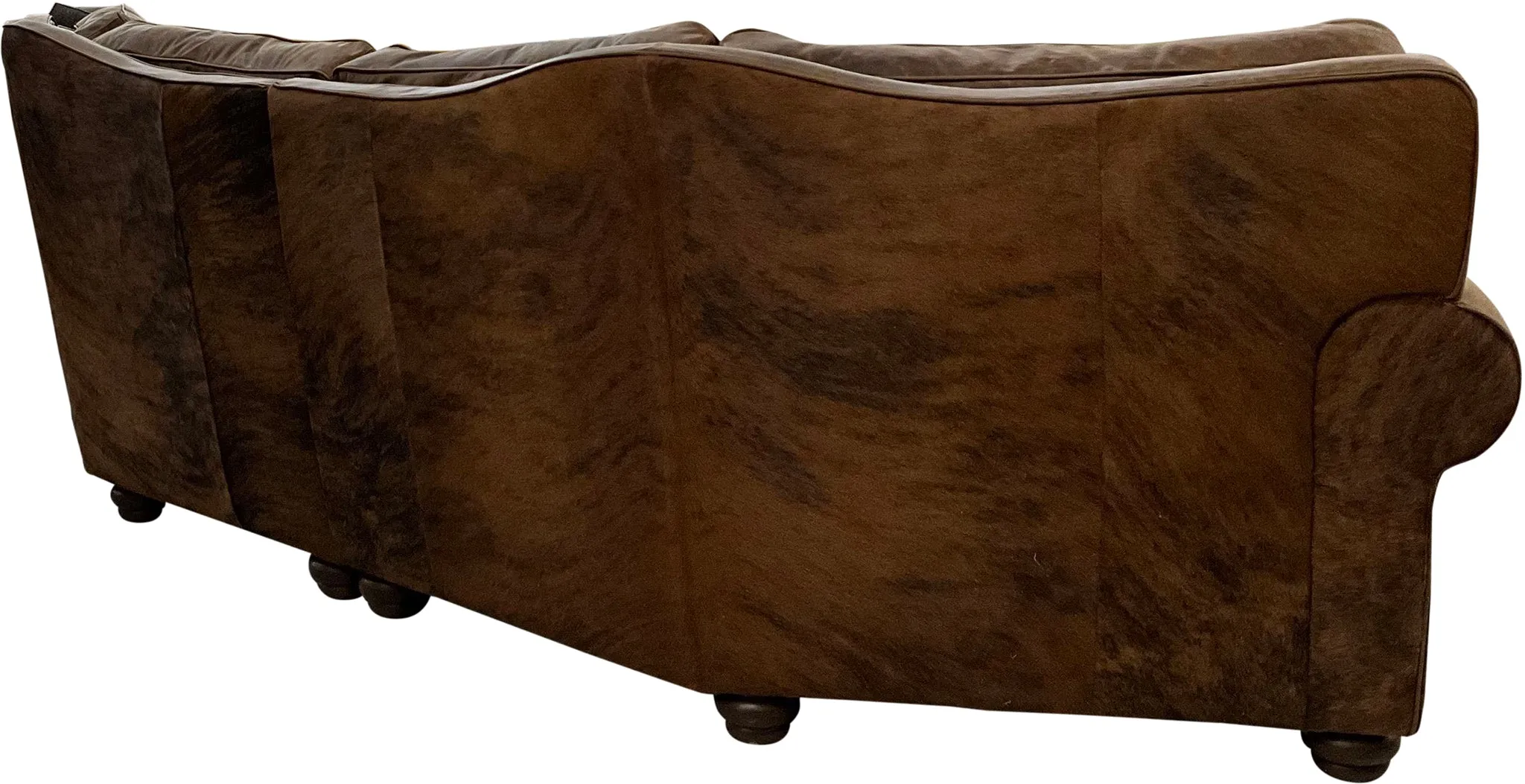 Cognac Ridge Western Curved Sectional Sofa