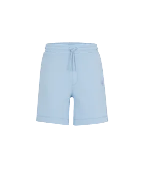 Cotton-terry Regular-fit Shorts With Logo Badge - Blue