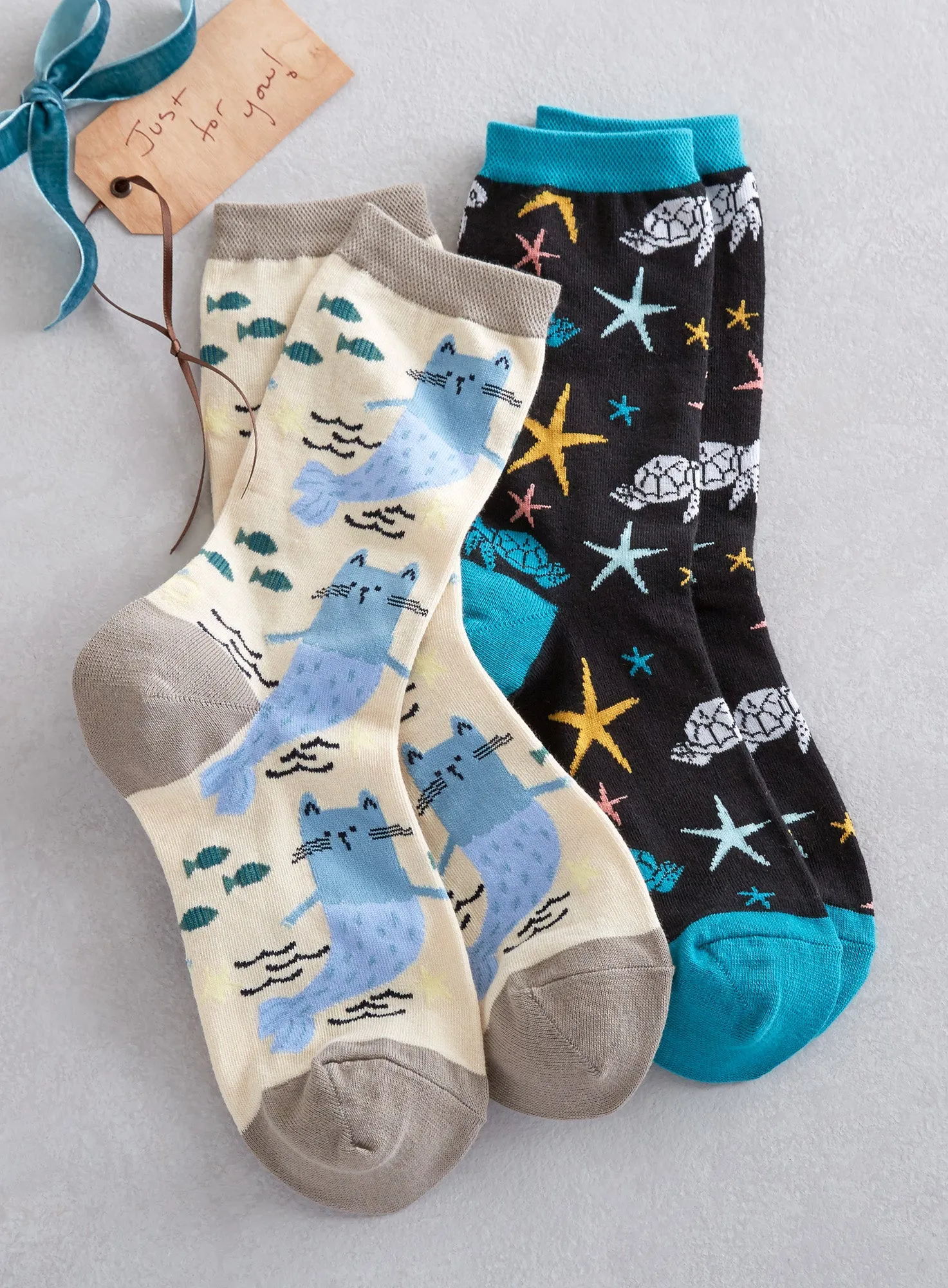 Cutest Crew Socks - Sea Full of Stars and Mer-cat Manor - Set of both