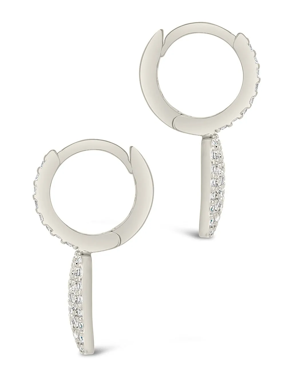 CZ Tag Micro Hoop Earrings