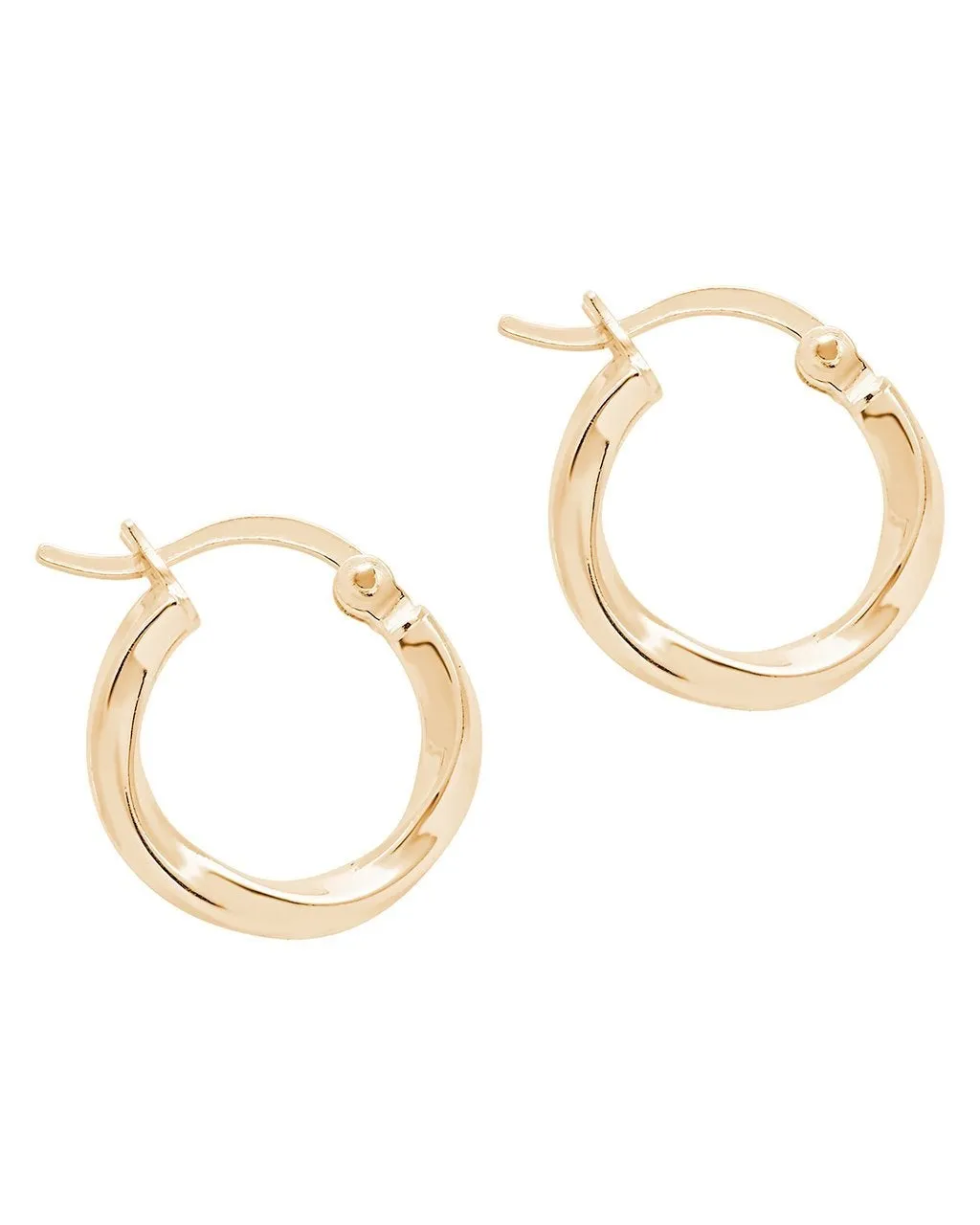 Dainty Sterling Silver Simple Twist Hoop Earrings