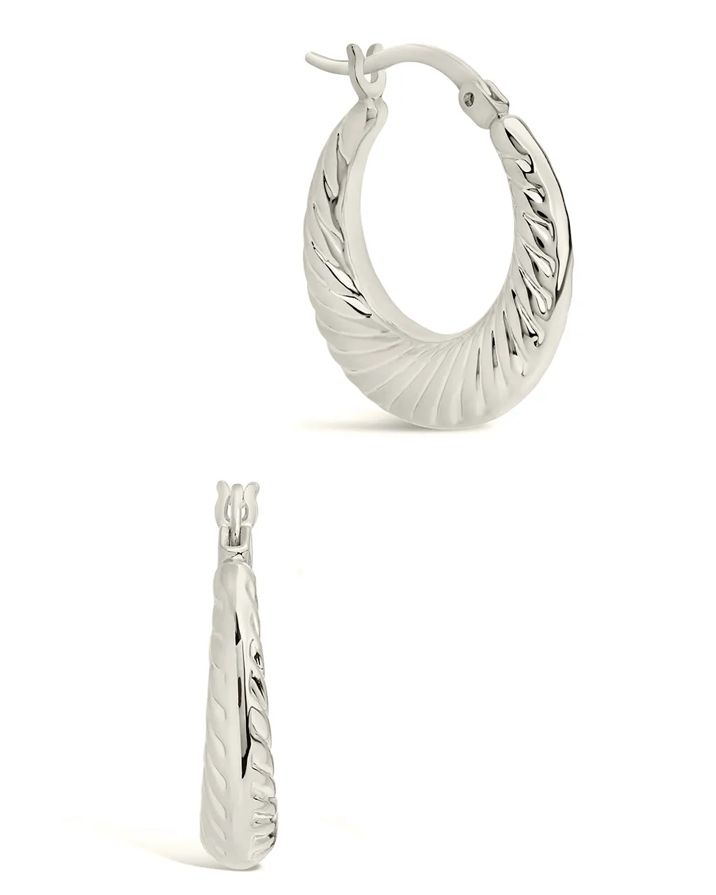 Delia Textured Hoop Earrings