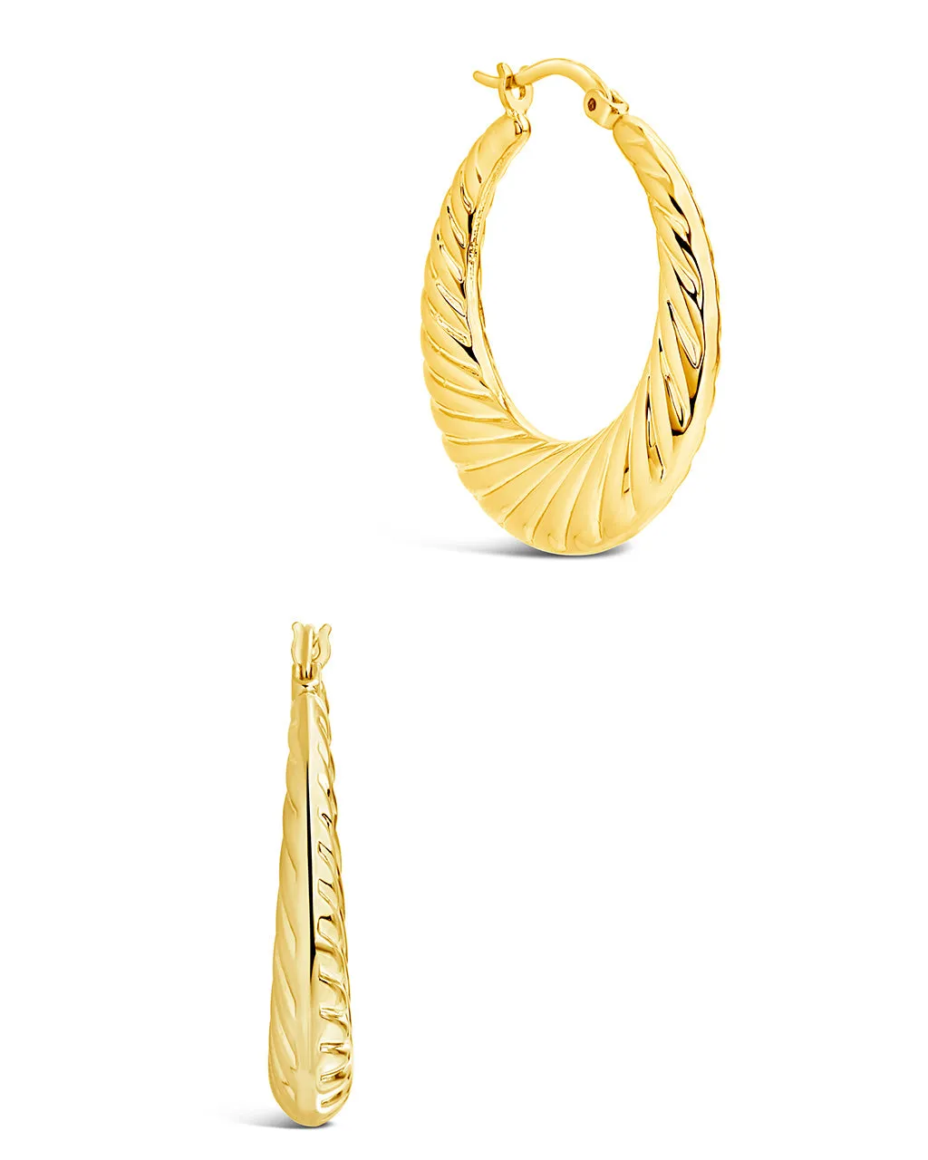 Delia Textured Hoop Earrings