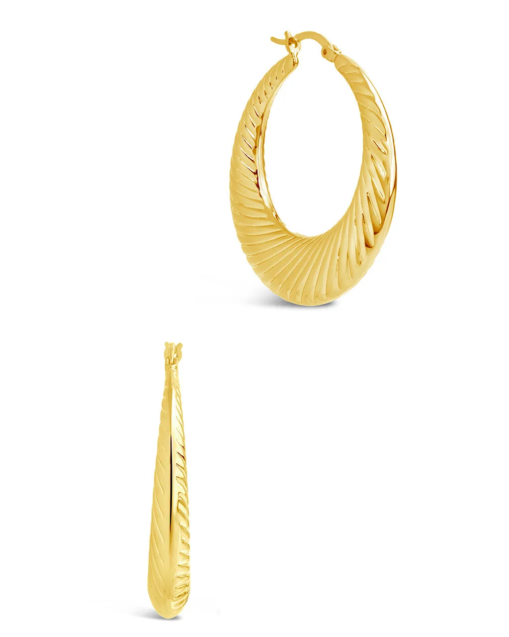 Delia Textured Hoop Earrings