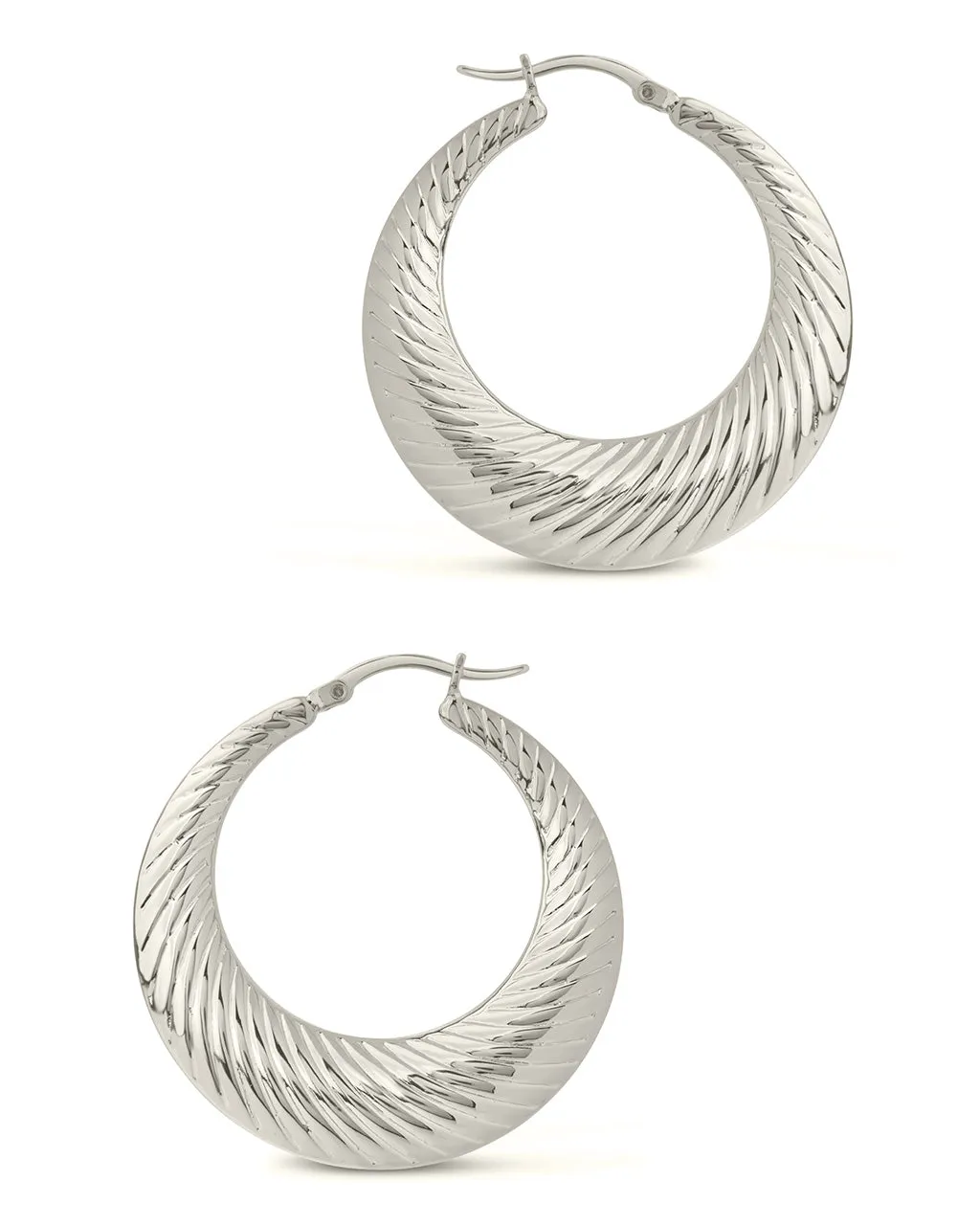 Delia Textured Hoop Earrings