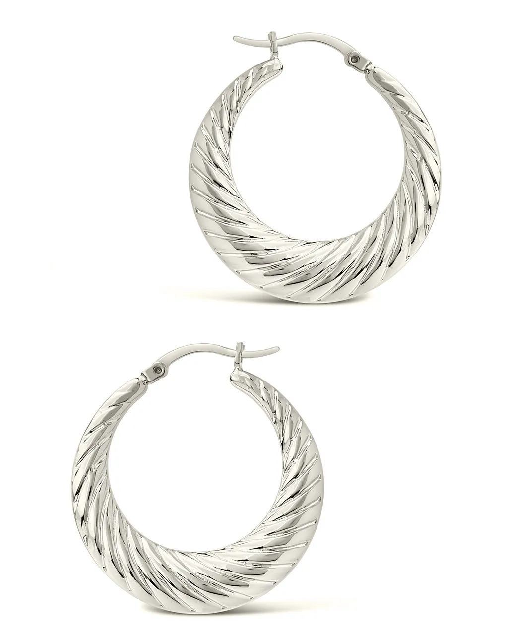 Delia Textured Hoop Earrings