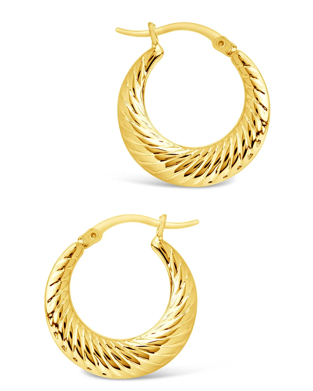 Delia Textured Hoop Earrings