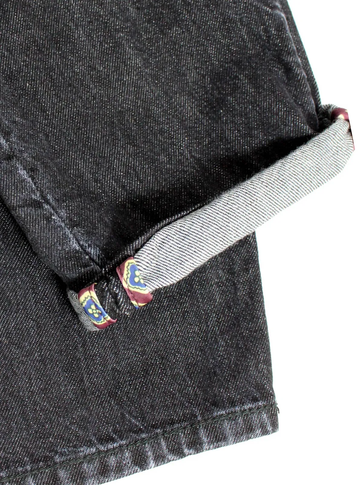 E. Marinella Jeans Black Hand Made Denim Jeans 31 Tokyo Button Fly Slim Fit SALE