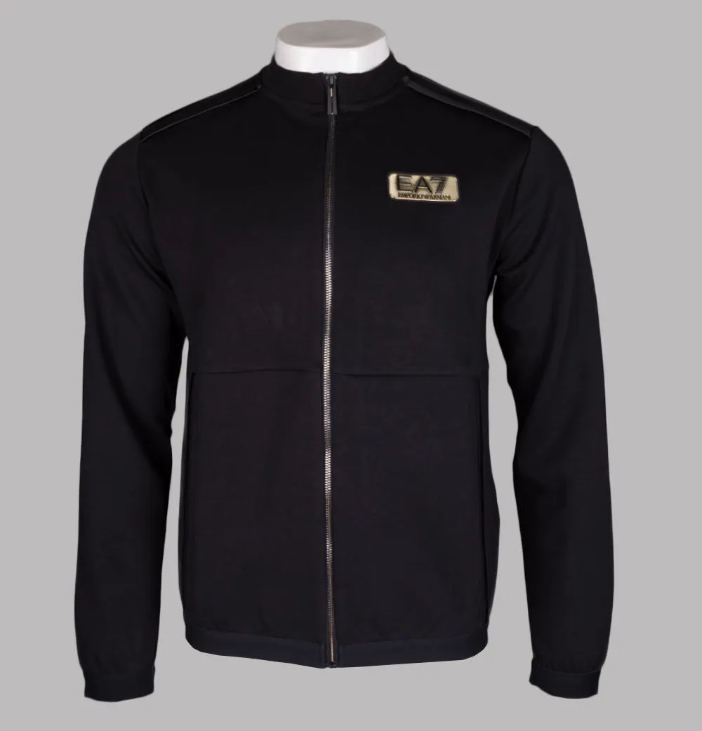 EA7 Gold Logo Track Top Black