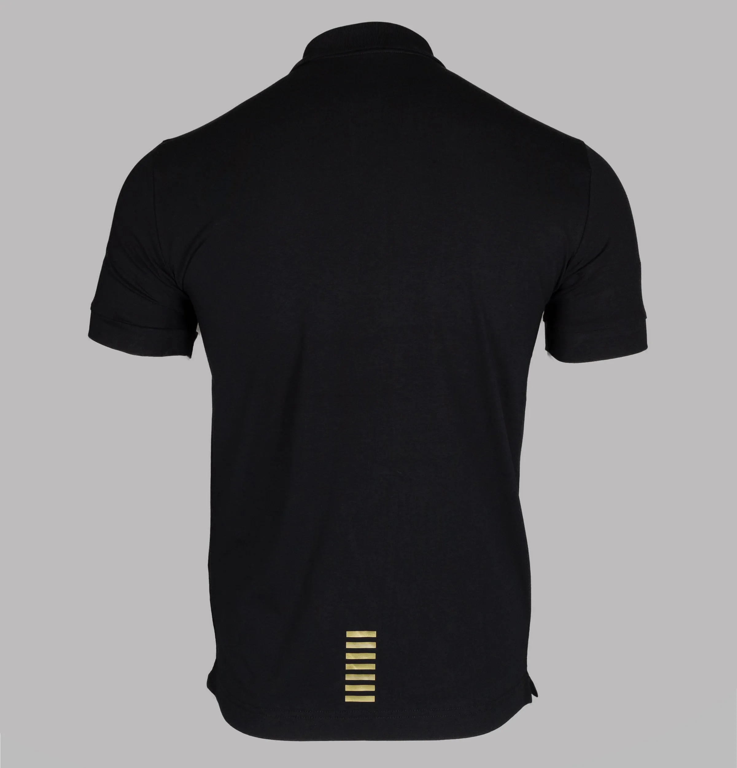 EA7 S/S Jersey Polo Shirt Black/Gold