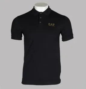 EA7 S/S Jersey Polo Shirt Black/Gold