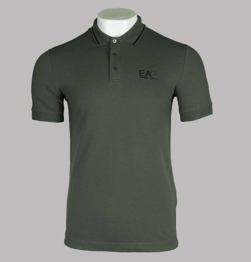 EA7 S/S Tipped Collar Polo Shirt Ivy