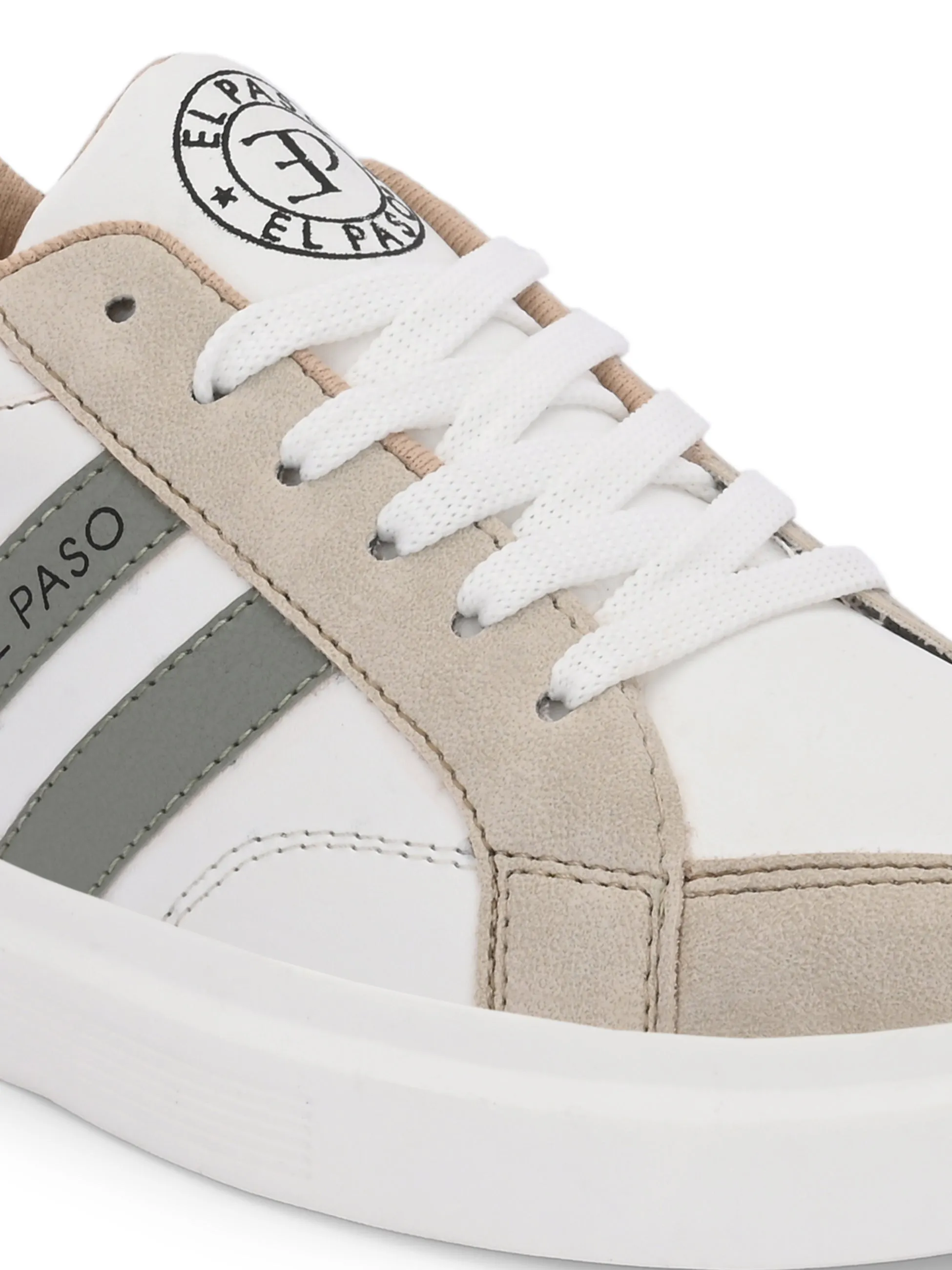 EL PASO Faux Leather Casual Lace Up Sneakers For Women