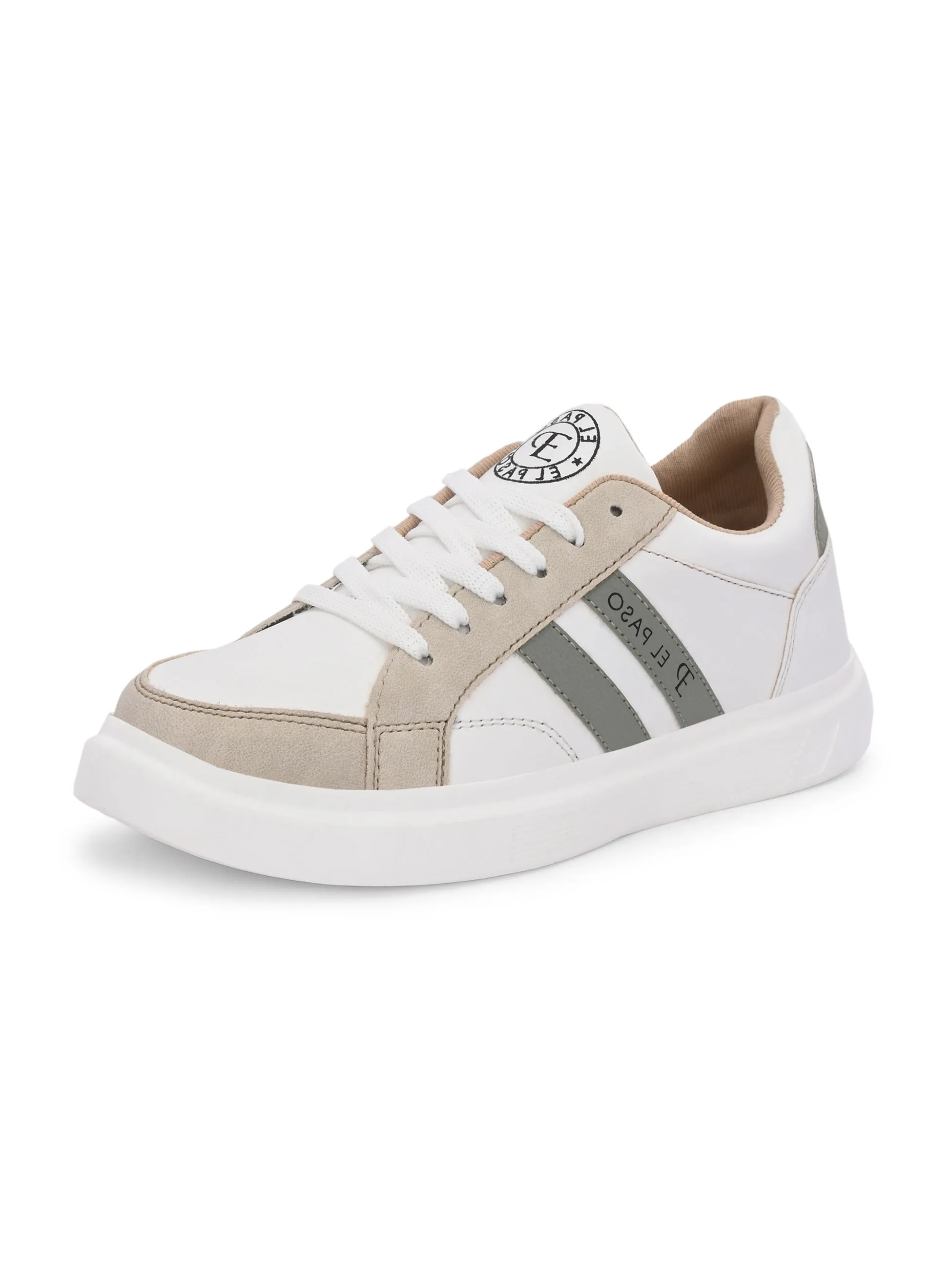 EL PASO Faux Leather Casual Lace Up Sneakers For Women