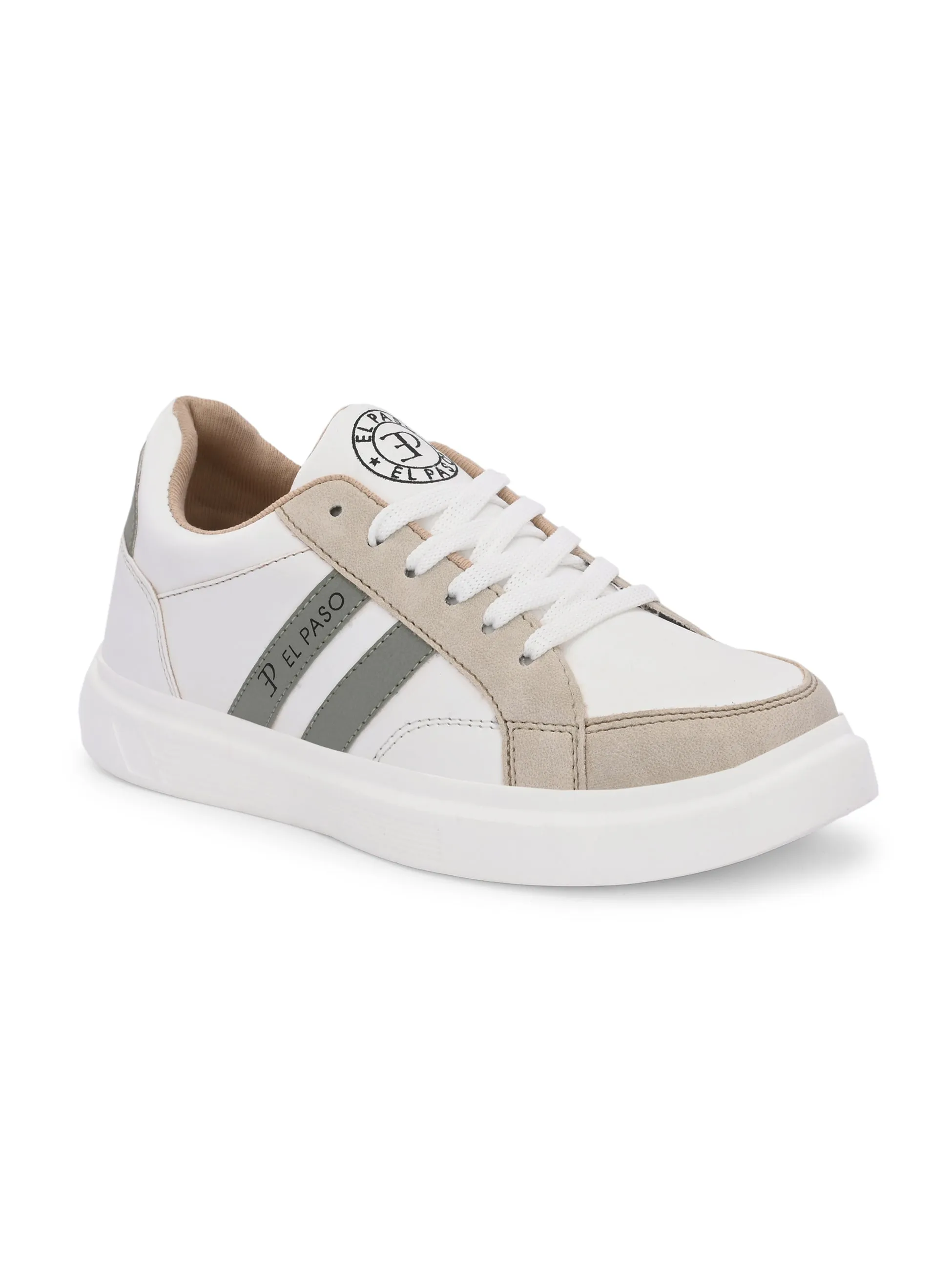 EL PASO Faux Leather Casual Lace Up Sneakers For Women