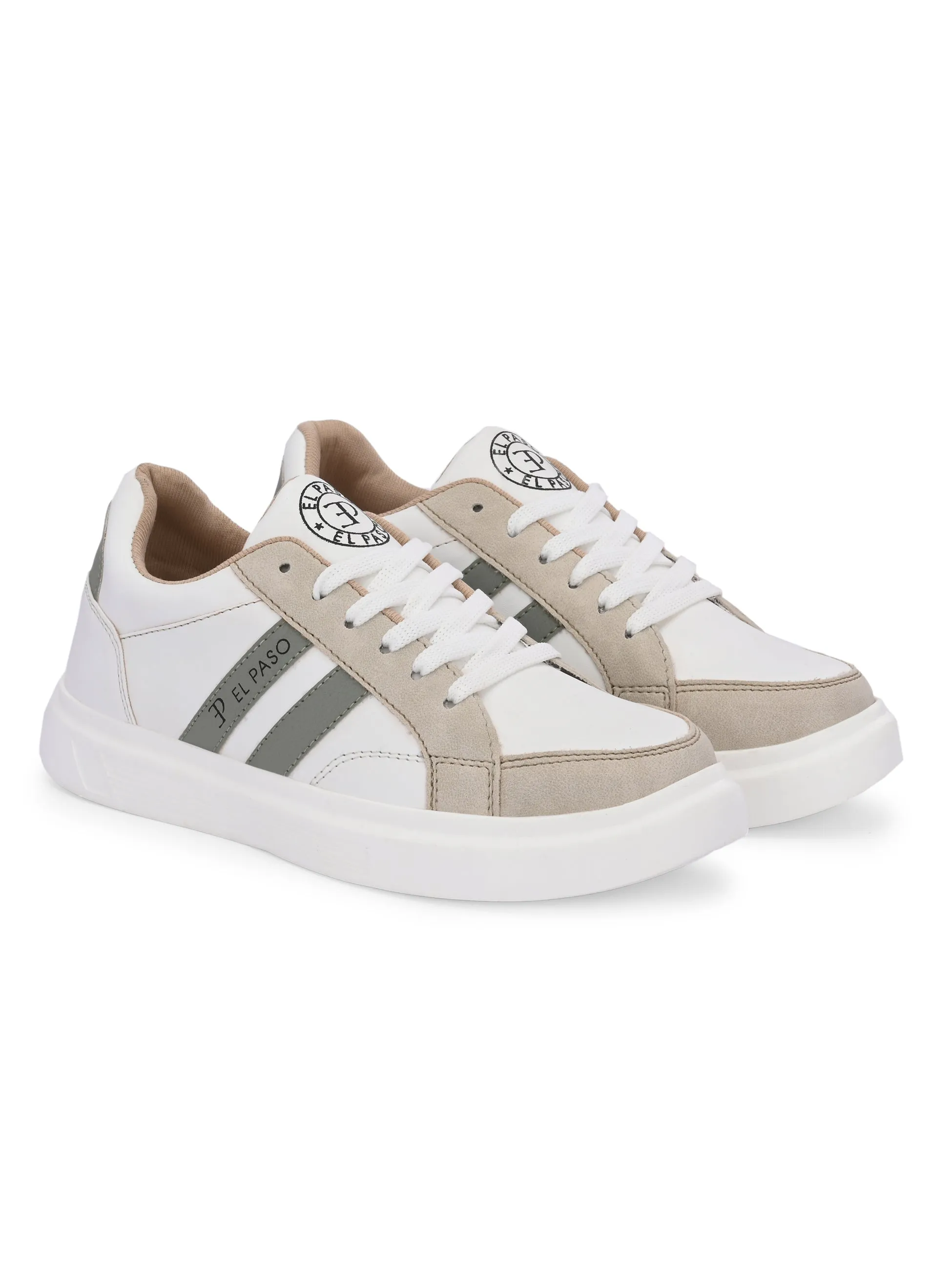 EL PASO Faux Leather Casual Lace Up Sneakers For Women