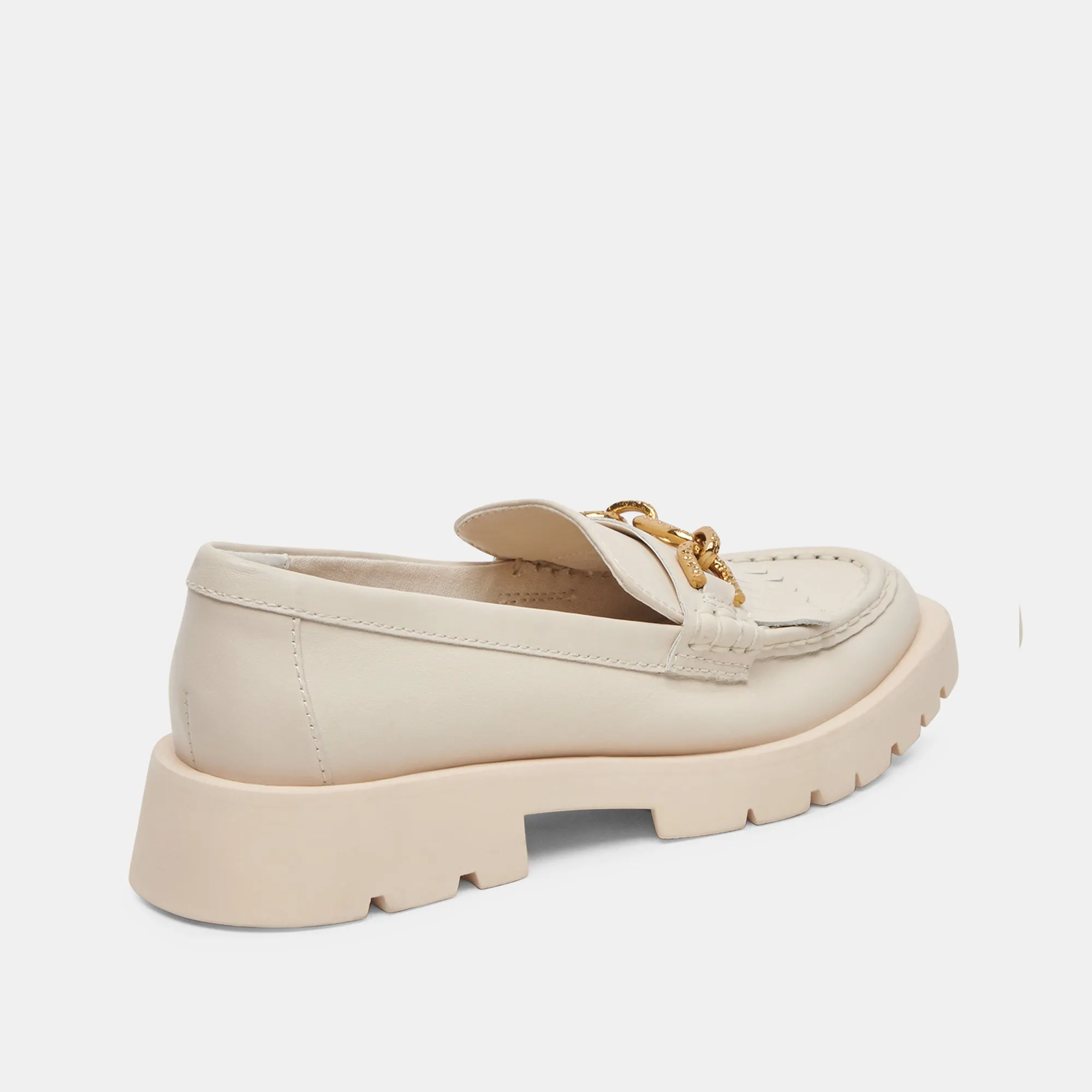 ERNA WIDE FLATS IVORY LEATHER